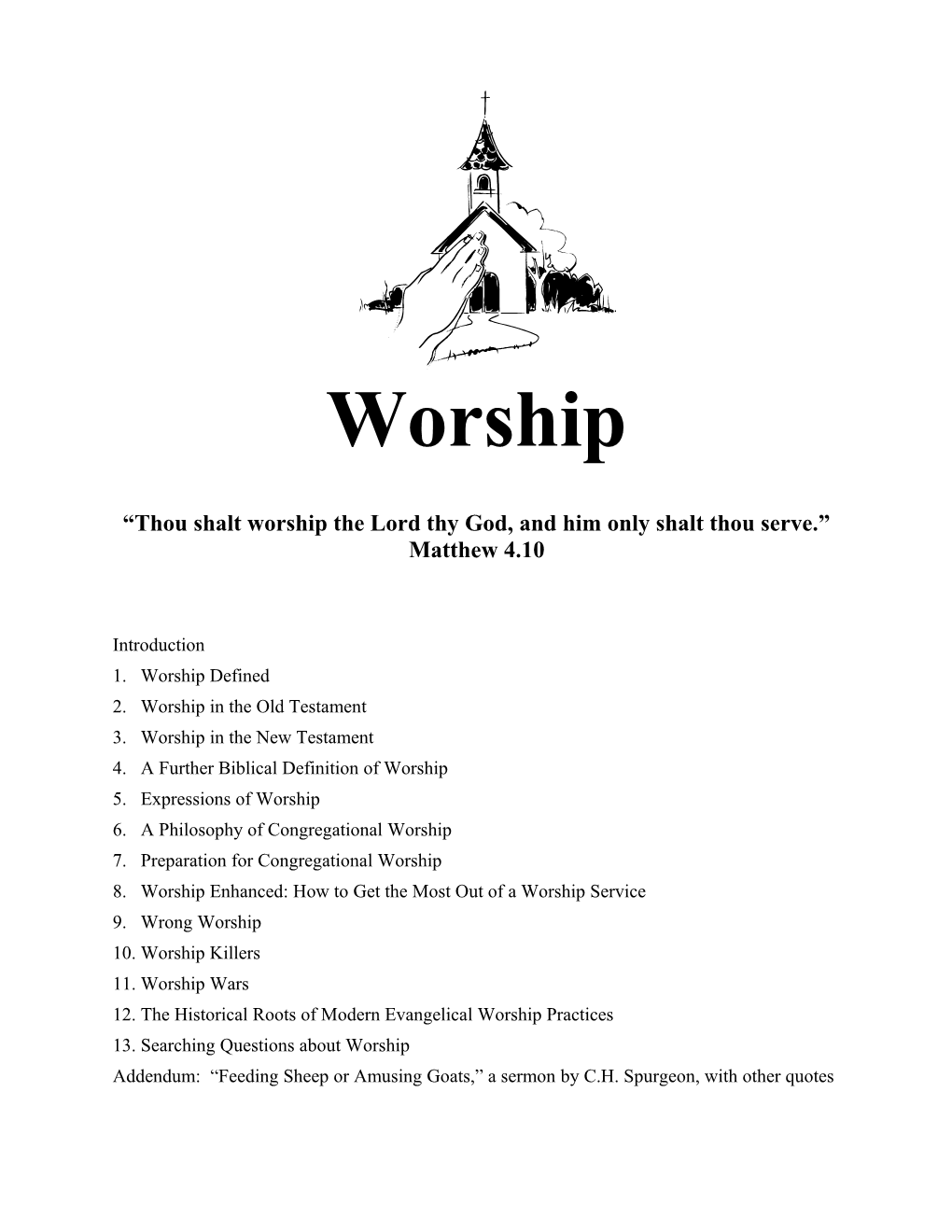 Chapter 6: Participating In Worship Services