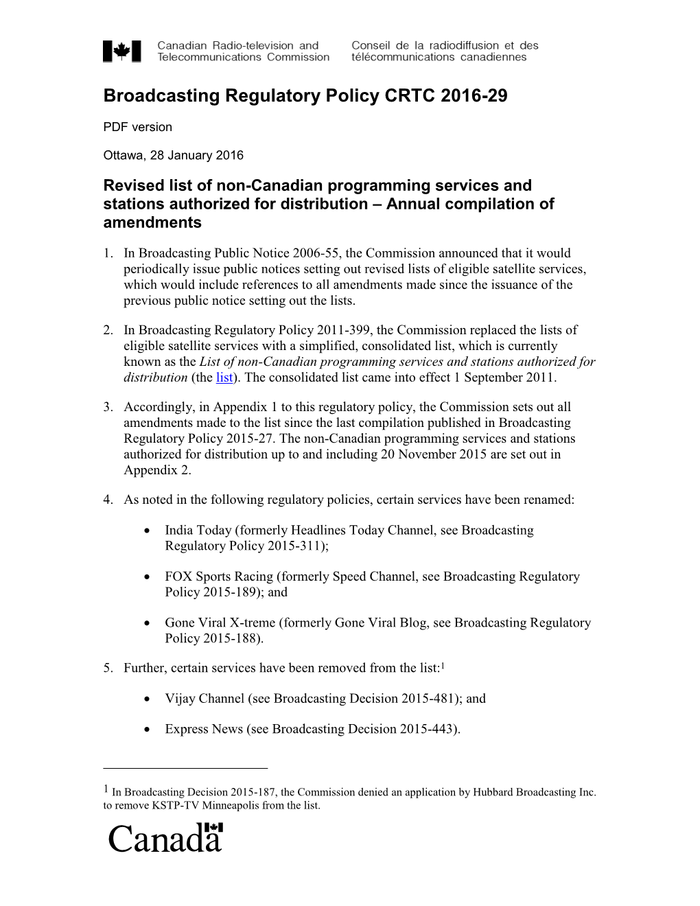 Broadcasting Decision CRTC 200X-X