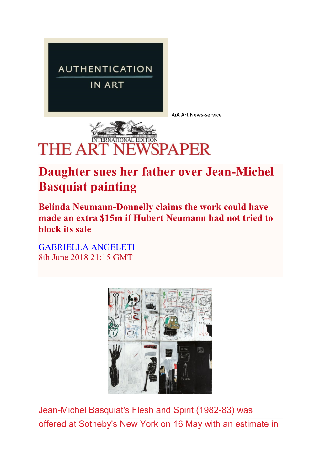 Daughter Sues Her Father Over Jean-Michel Basquiat Painting