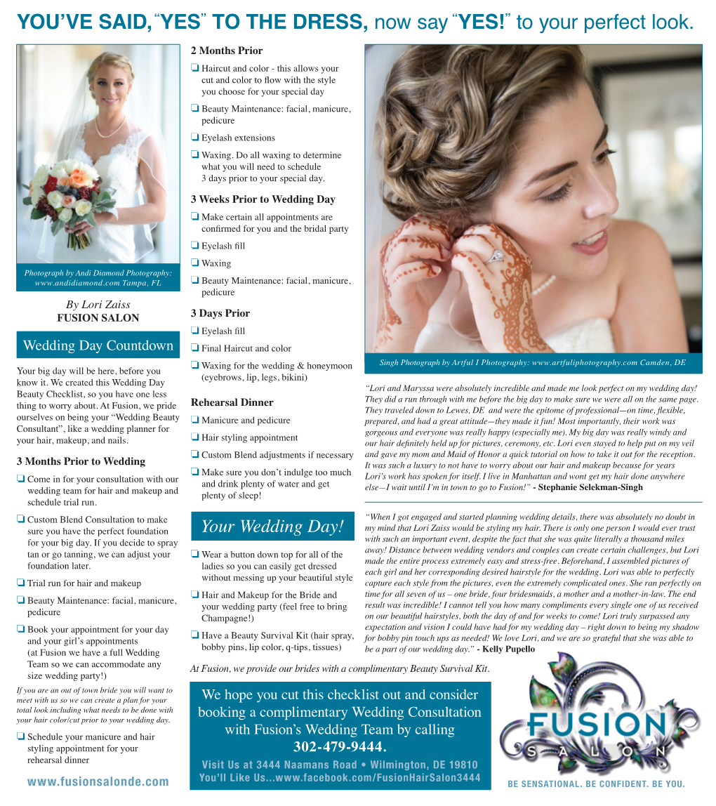 View Wedding Day Beauty Checklist