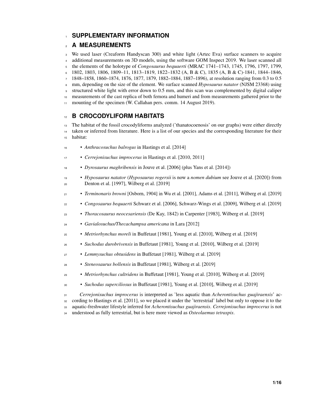 Supplementary Information a Measurements B