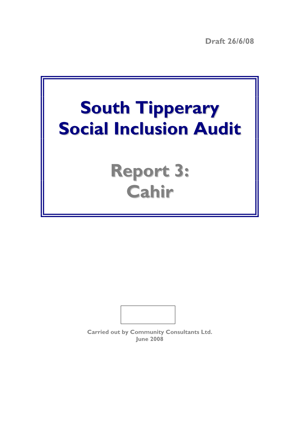 Cahir, Tipperary Town, Killenaule, Hollyford and Clogheen, Comprising 4 Urban Areas and 3 Rural