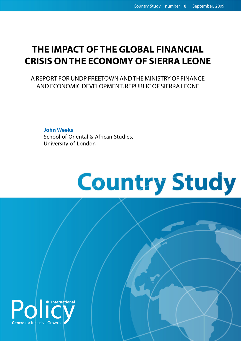 The Impact of the Global Financial Crisis on the Economy of Sierra Leone