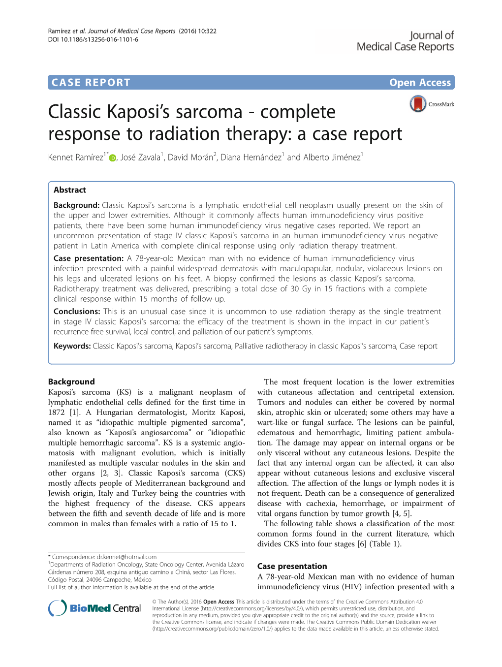 Classic Kaposi's Sarcoma