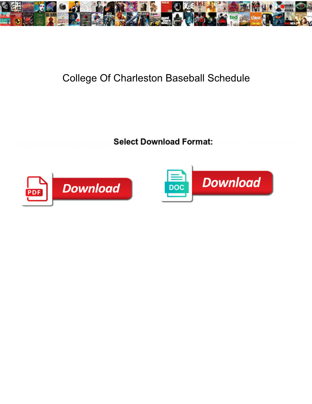 College of Charleston Baseball Schedule