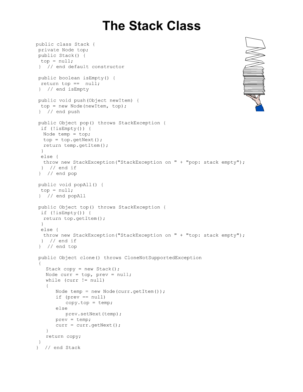 The Stack Specification File Stack