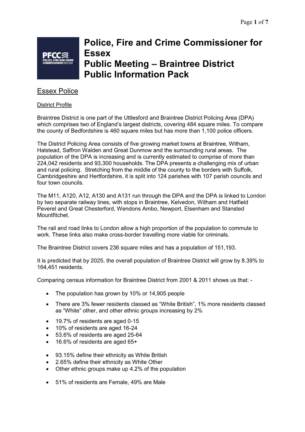 Braintree District Public Information Pack