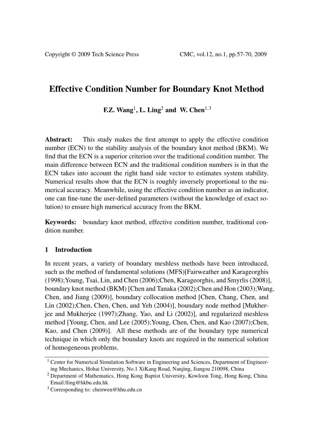 Effective Condition Number for Boundary Knot Method