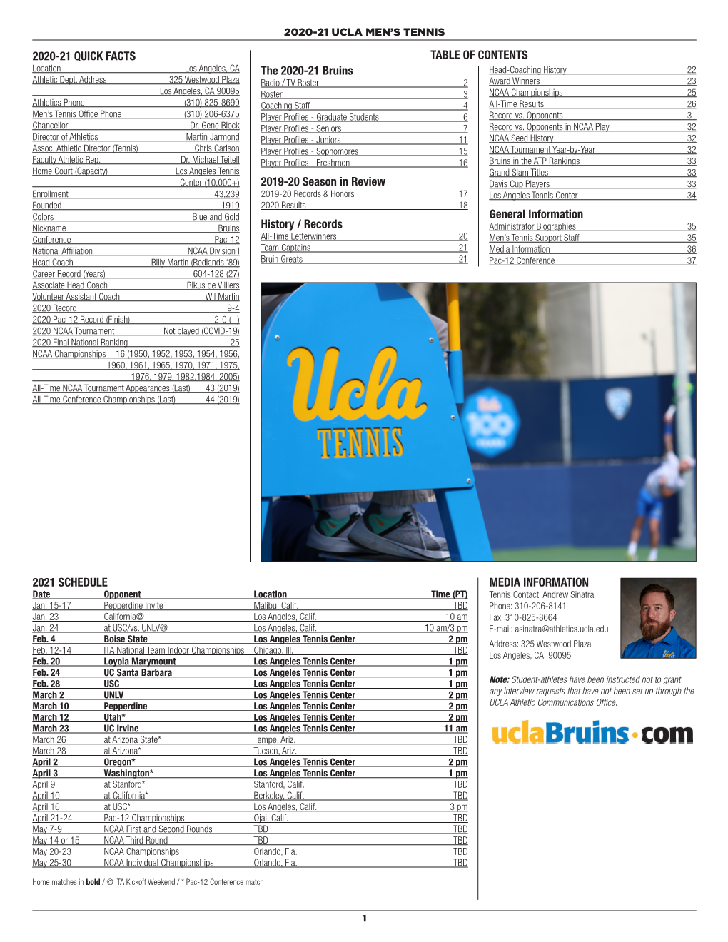 2020-21 Quick Facts Table of Contents 2021 Schedule