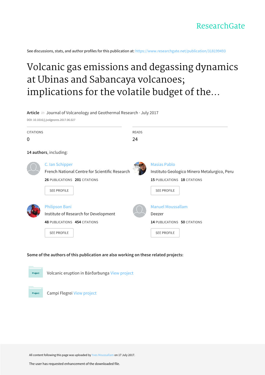 Volcanic Gas Emissions and Degassing Dynamics at Ubinas and Sabancaya Volcanoes; Implications for the Volatile Budget of The