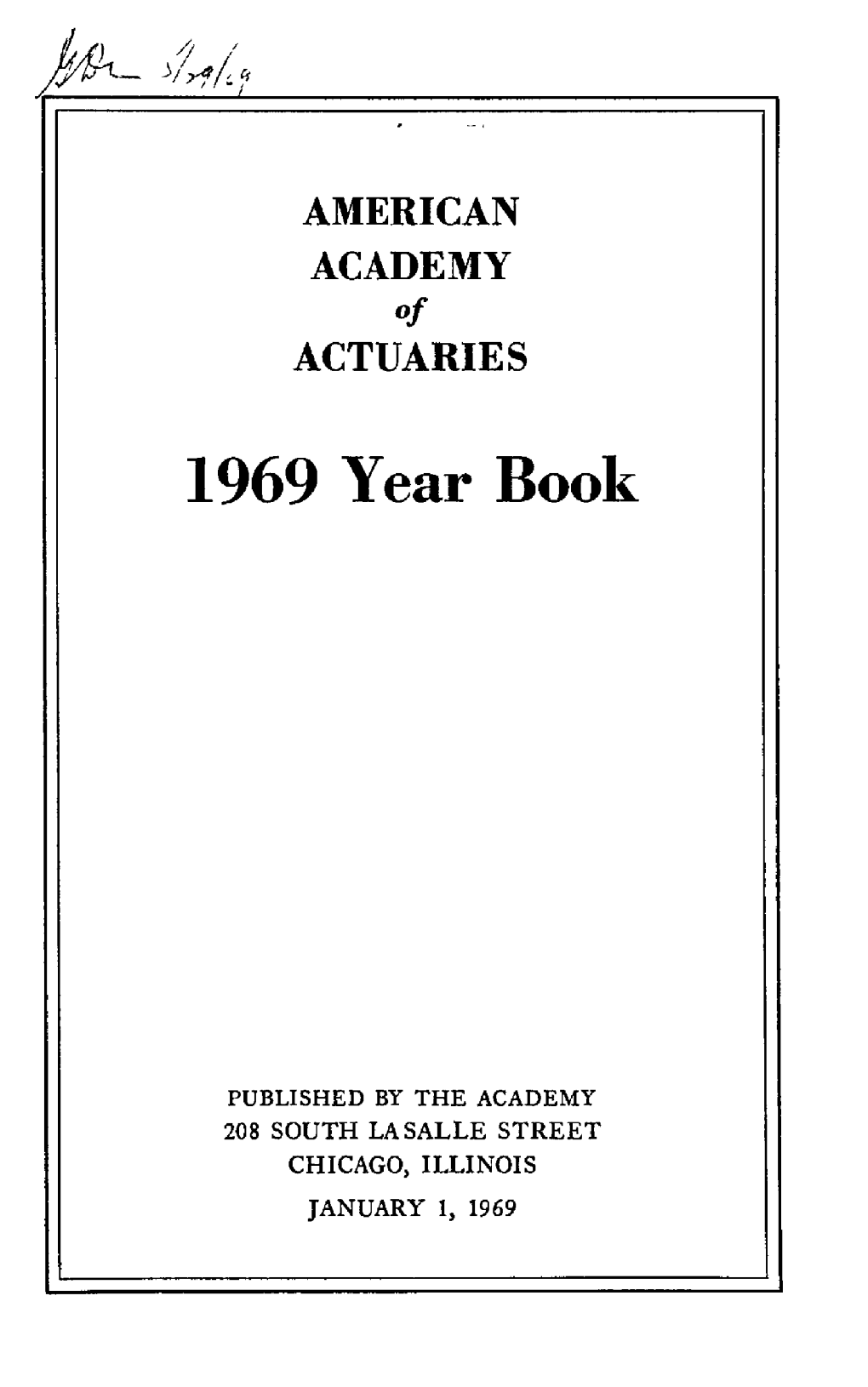 AAA, Yearbook, 1969