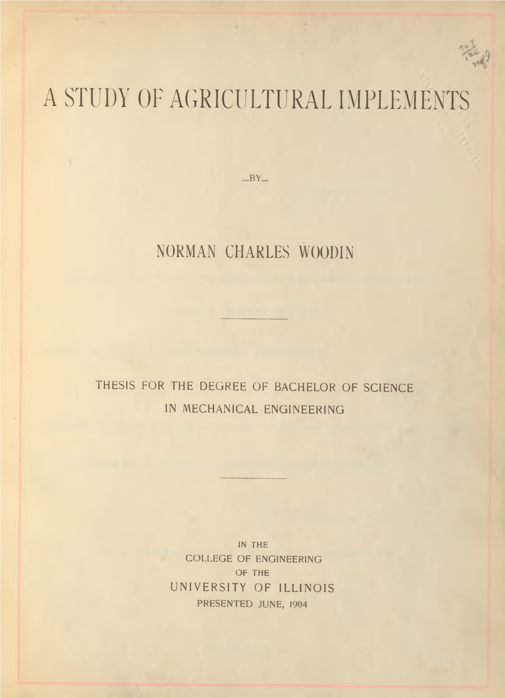 A Study of Agricultural Implements