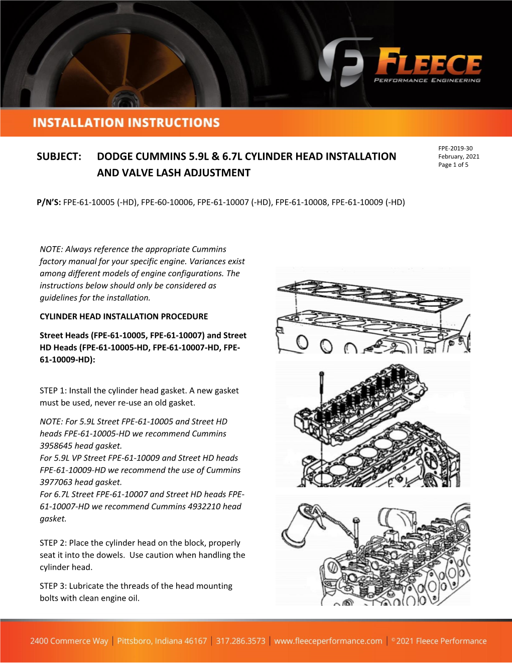 Dodge Cummins 5.9 L & 6.7 L Cylinder Head Installation