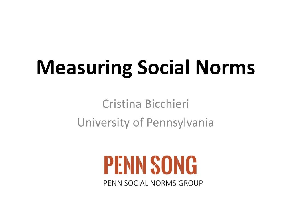 Measuring Social Norms