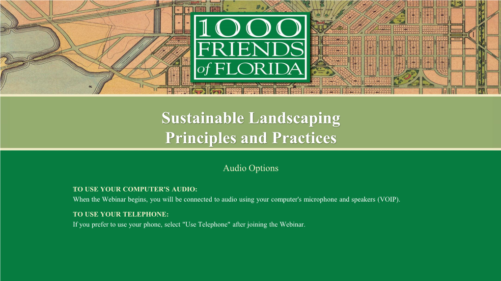 Sustainable Landscaping Principles and Practices