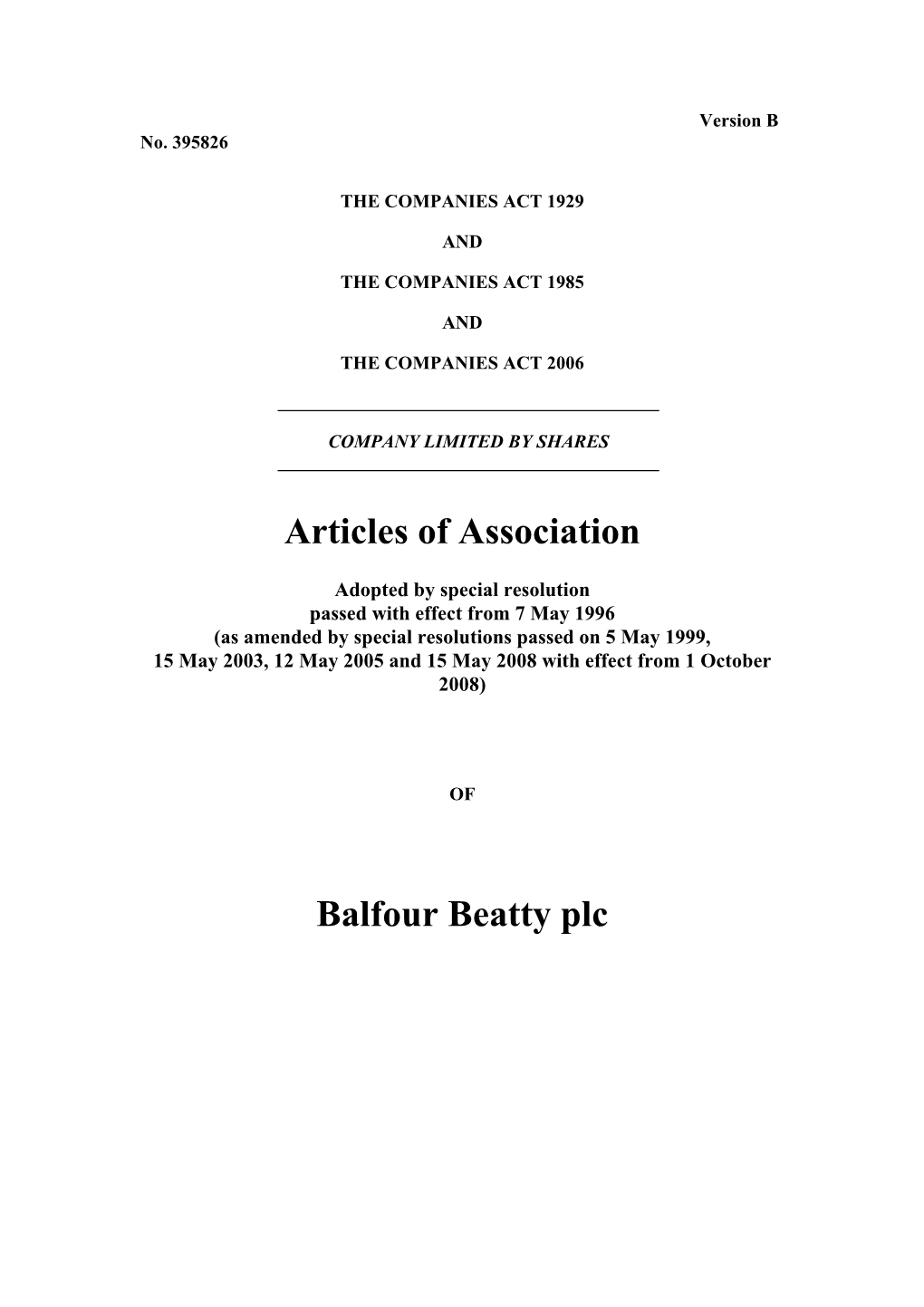 Articles of Association