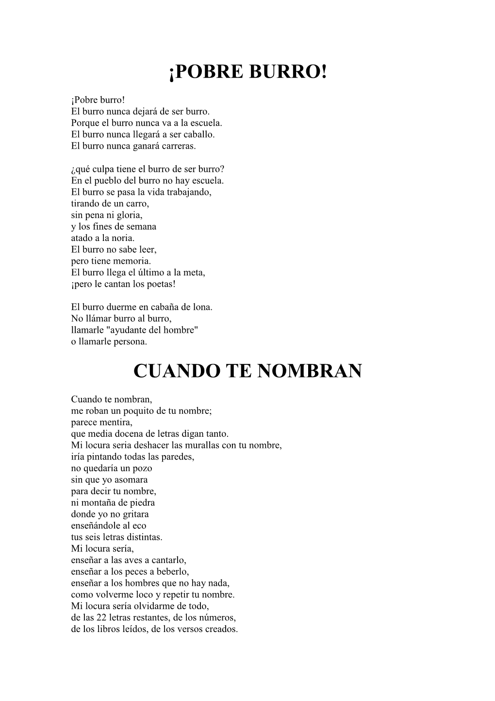 Poemas Gloria Fuertes
