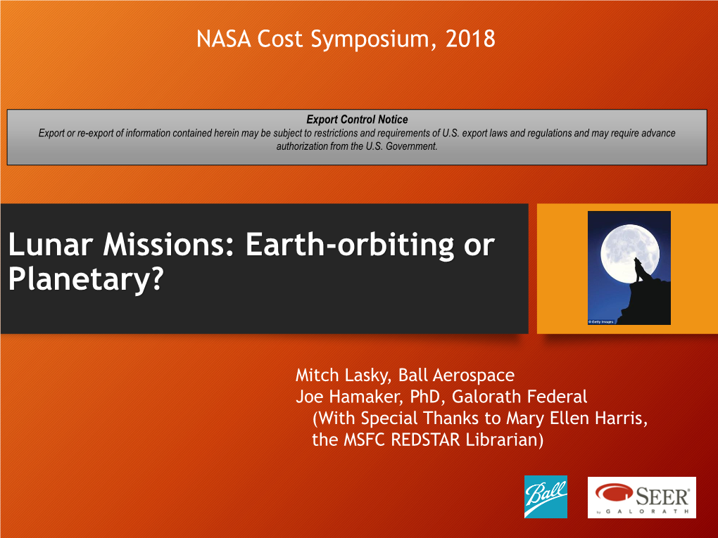 Cost Effects of Destination on Space Mission Cost with Focus on L1, L2