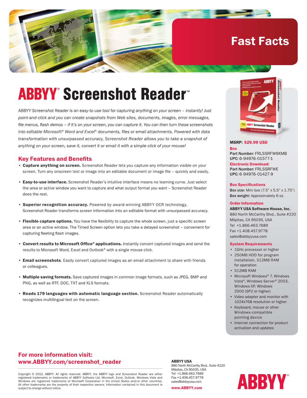 Screenshot Reader Fast Facts