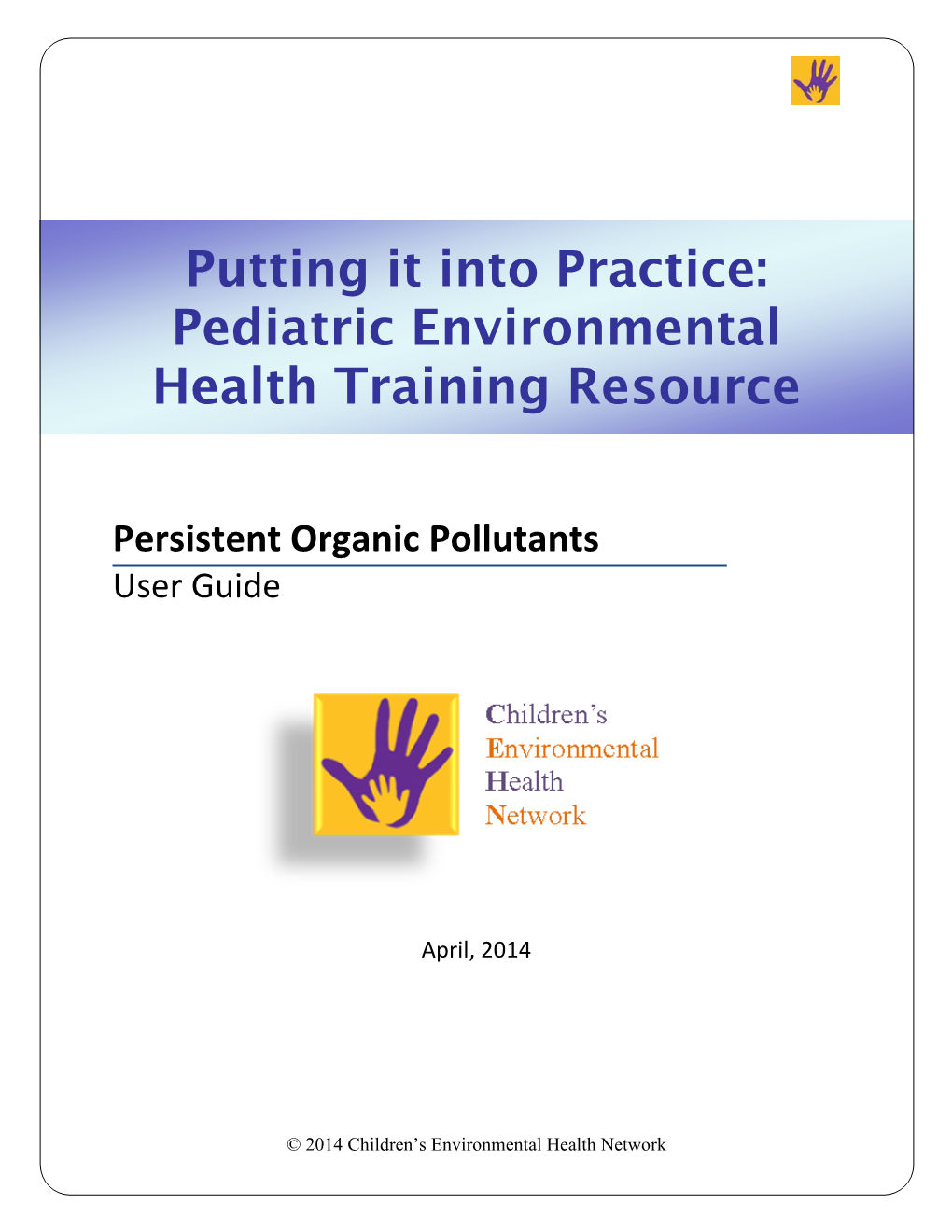 Persistent Organic Pollutants User Guide