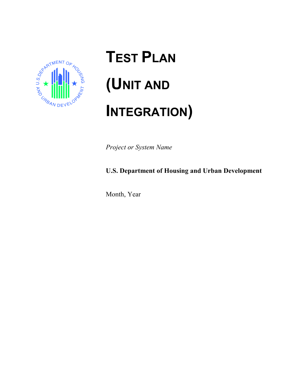 Test Plan (Unit And Integration) Template