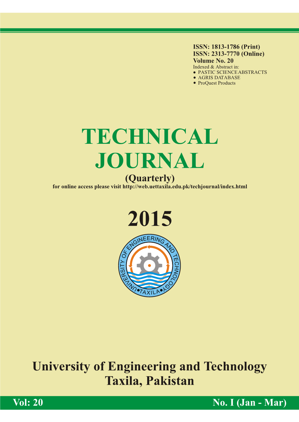 Technical Journal Vol 20 No. 1