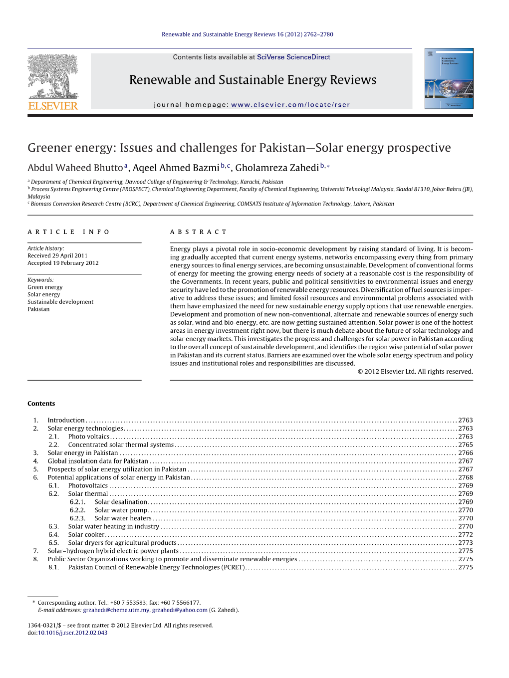 Issues and Challenges for Pakistan—Solar Energy Prospective