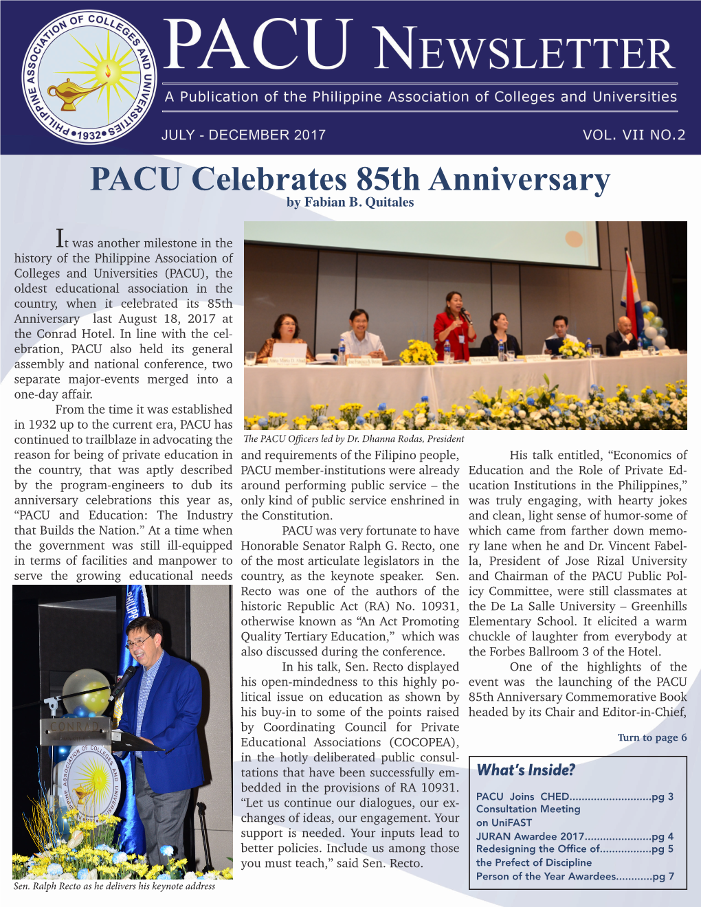 PACU Celebrates 85Th Anniversary by Fabian B