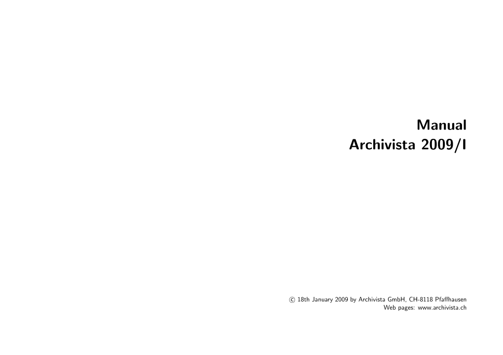 Manual Archivista 2009/I