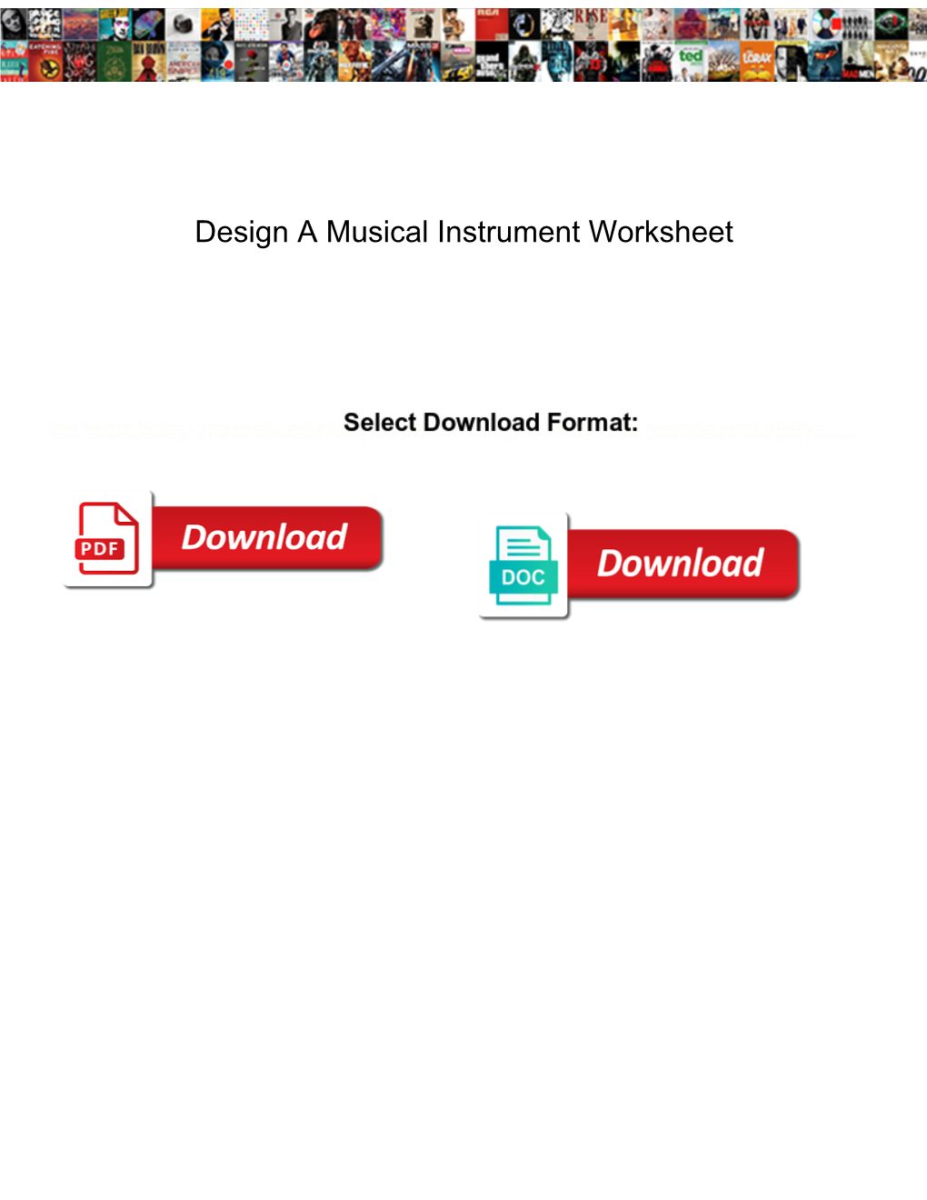 Design a Musical Instrument Worksheet