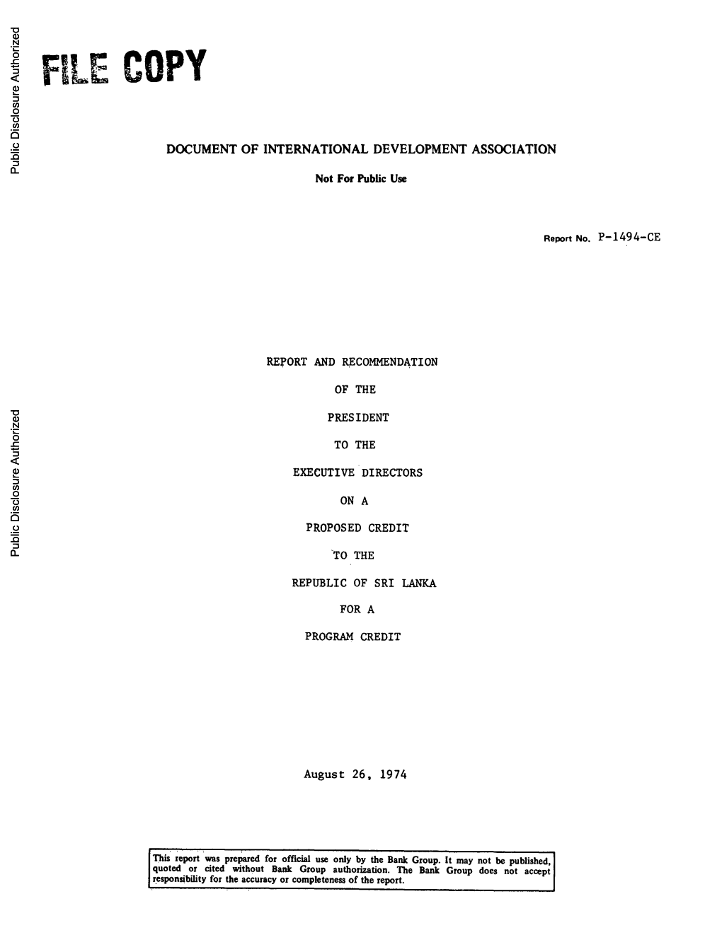 World Bank Document