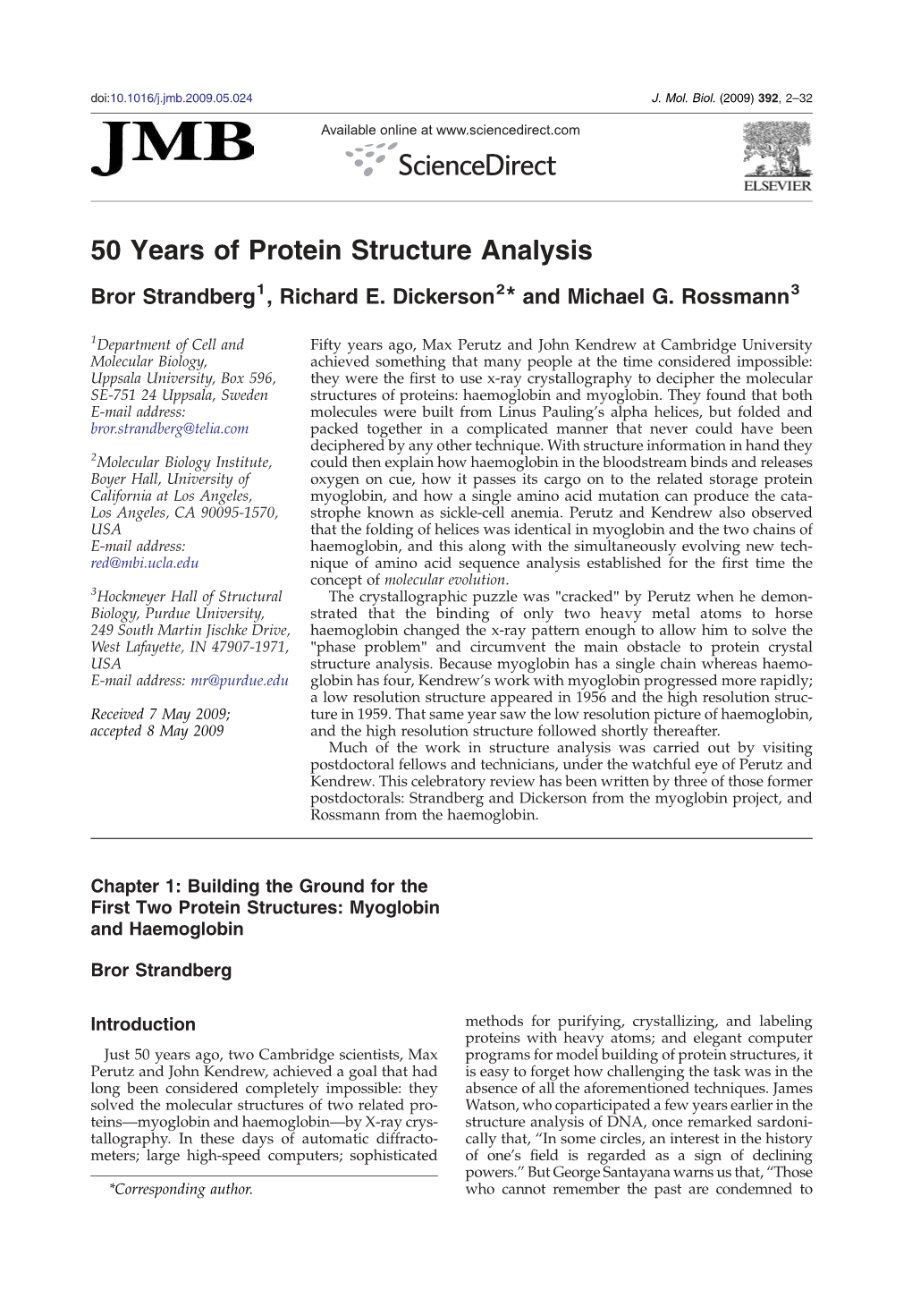 50 Years of Protein Structure Analysis