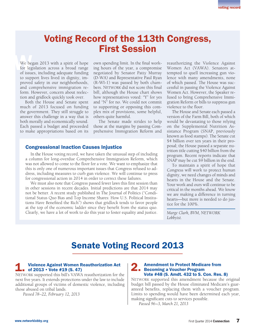 2013 Congressional Voting Record