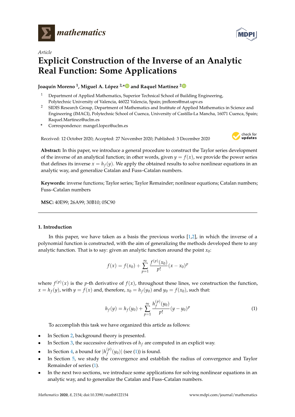 Explicit Construction of the Inverse of an Analytic Real Function: Some Applications