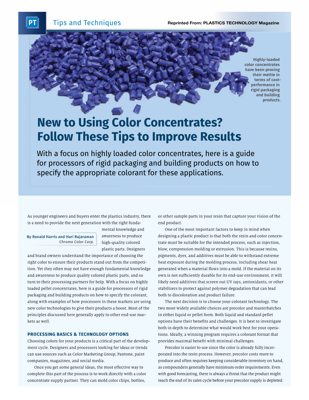 New to Using Color Concentrates? Follow These Tips to Improve Results