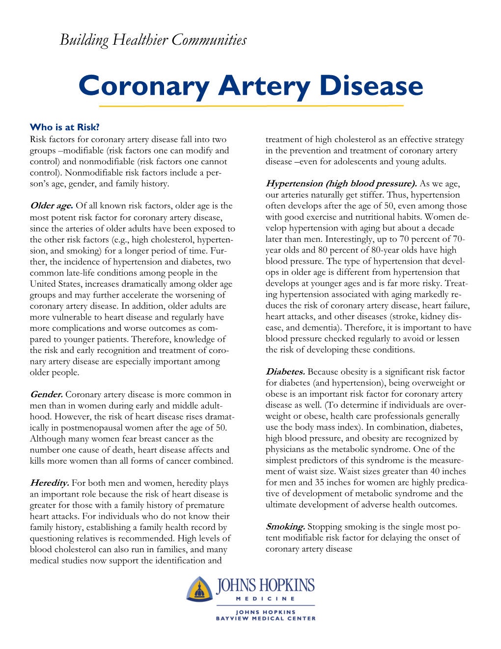 Coronary Artery Disease