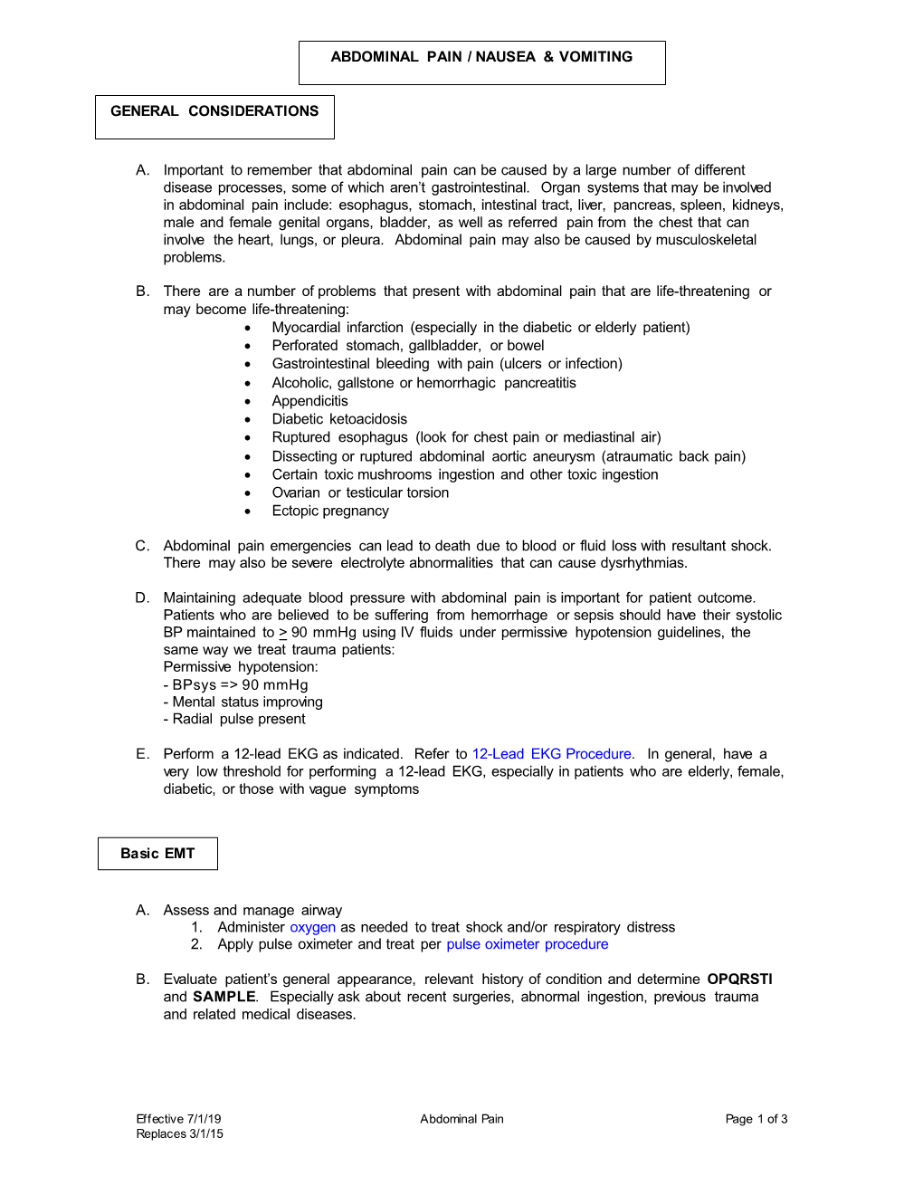 Abdominal Pain and Nausea