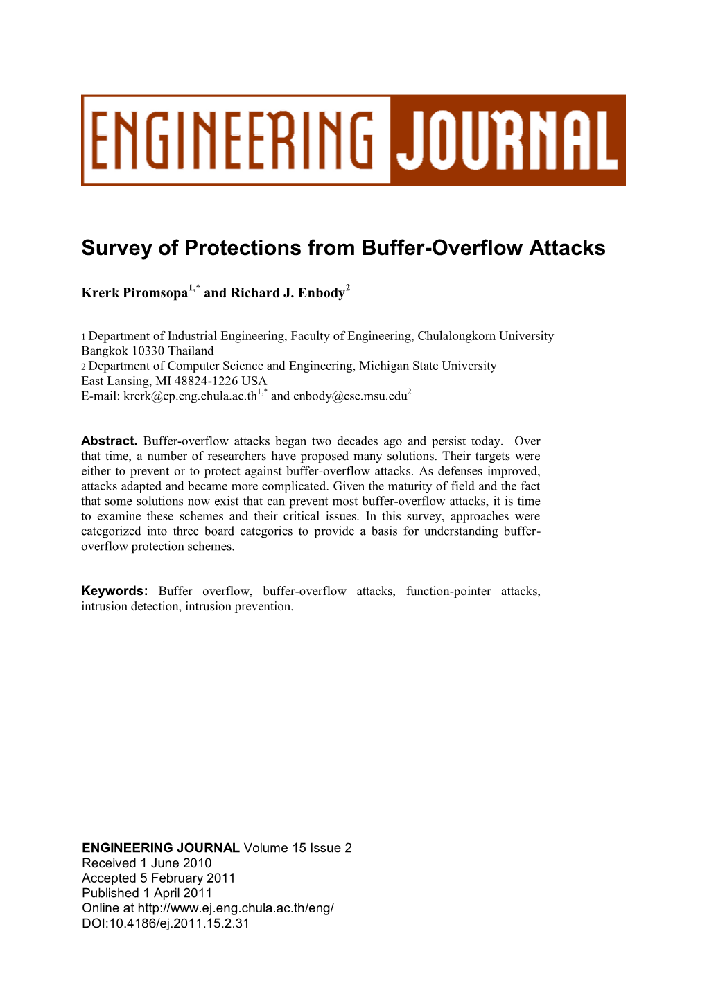 Survey of Protections from Buffer-Overflow Attacks