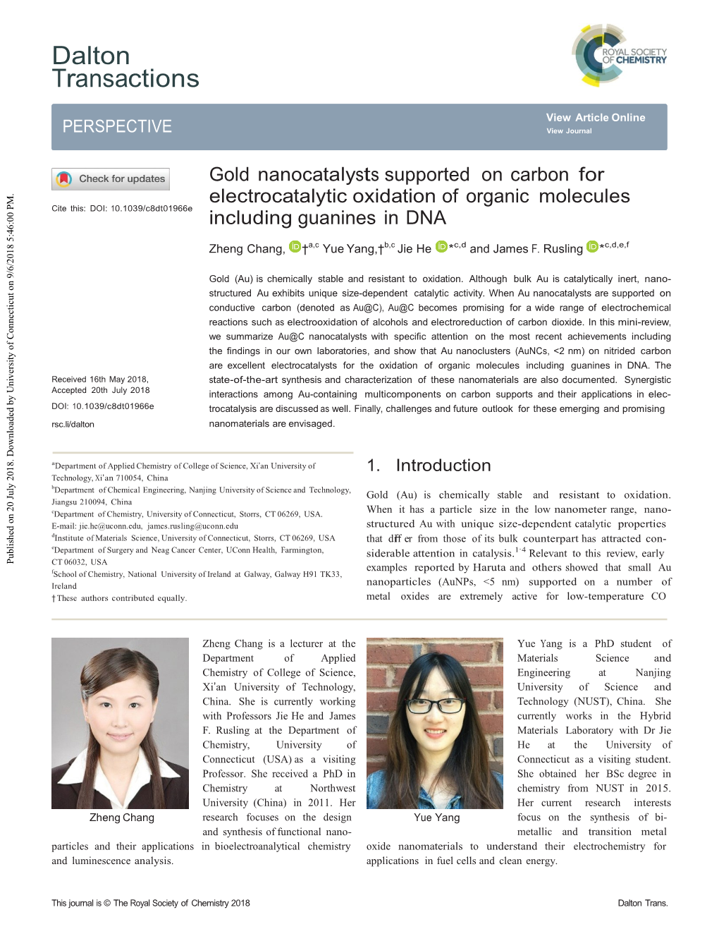 Gold Nanocatalysts Supported on Carbon for Electrocatalytic Oxidation