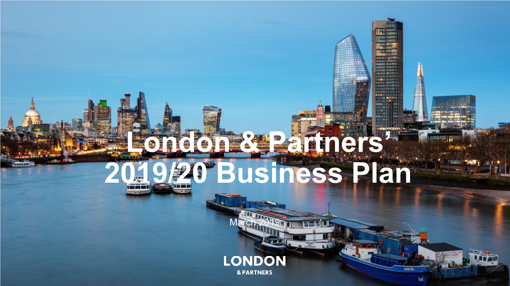 London & Partners' 2019/20 Business Plan