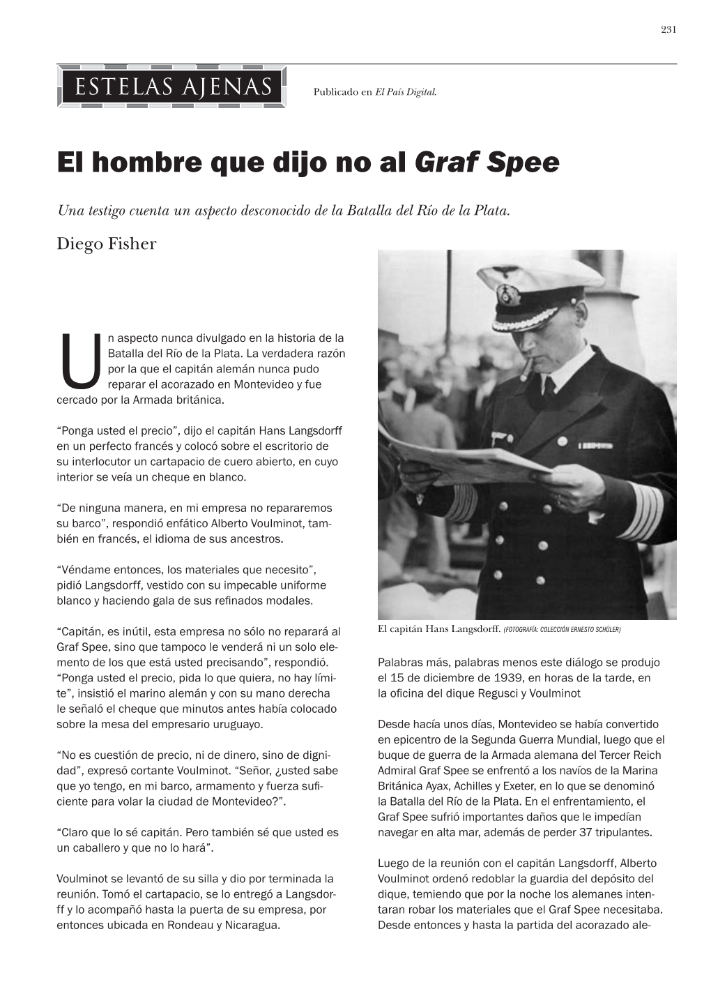 El Hombre Que Dijo No Al Graf Spee