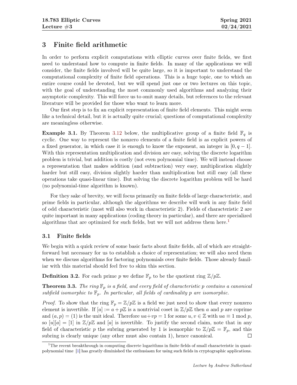 3 Finite Field Arithmetic