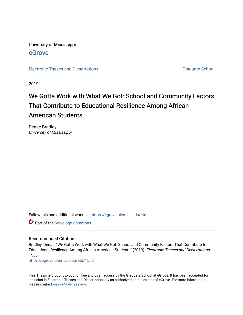 We Gotta Work with What We Got: School and Community Factors That Contribute to Educational Resilience Among African American Students