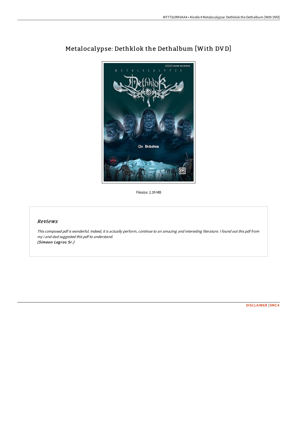 Download Book \\ Metalocalypse: Dethklok the Dethalbum [With DVD