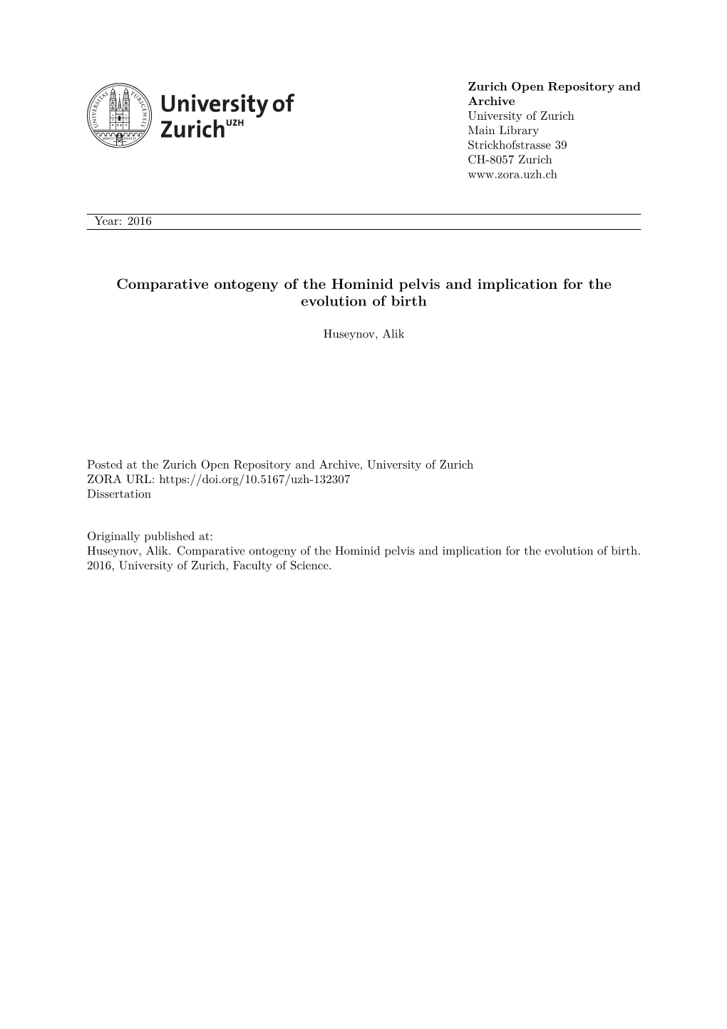 'Comparative Ontogeny of the Hominid Pelvis and Implication for The