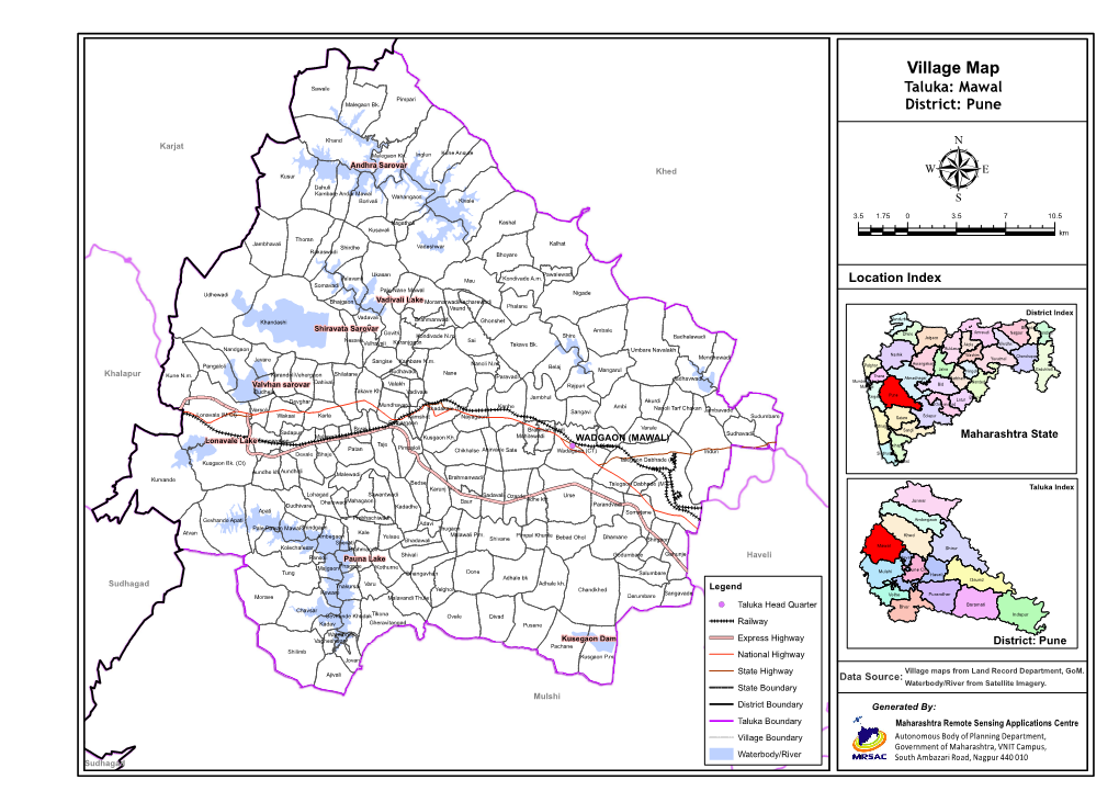 Village Map Sawale Taluka: Mawal Pimpari Malegaon Bk