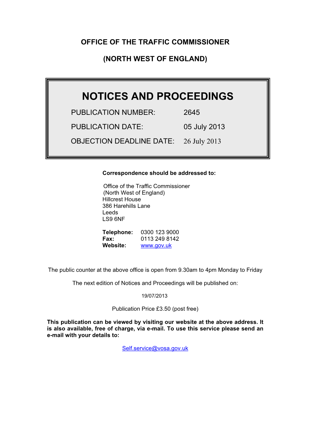 Notices and Proceedings 2645