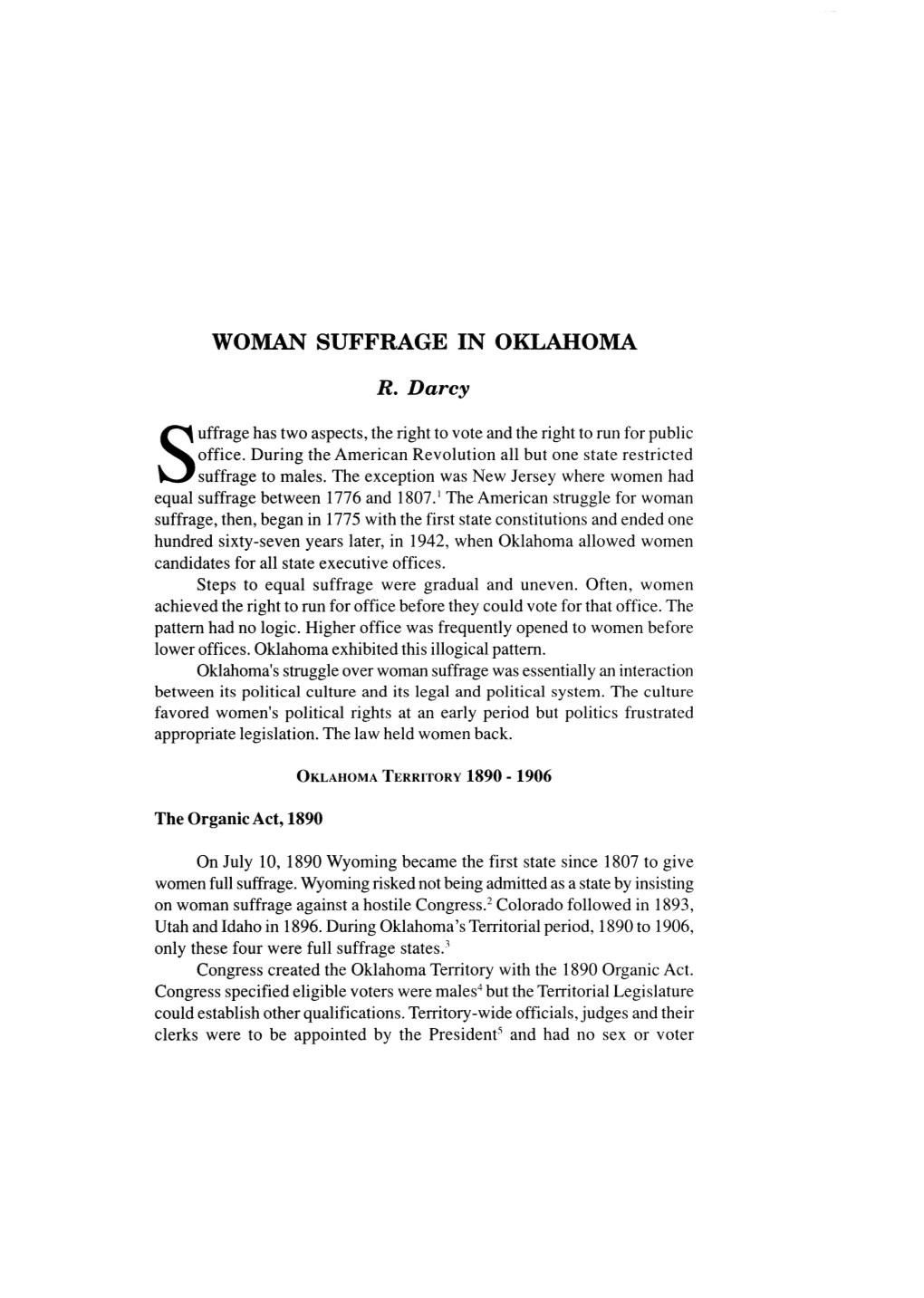 Woman Suffrage in Oklahoma