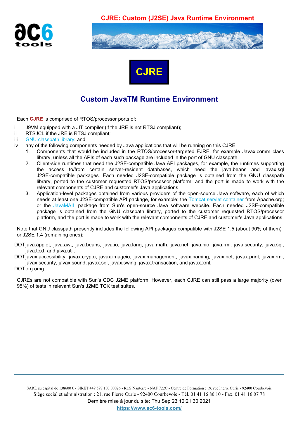 CJRE: Custom (J2SE) Java Runtime Environment