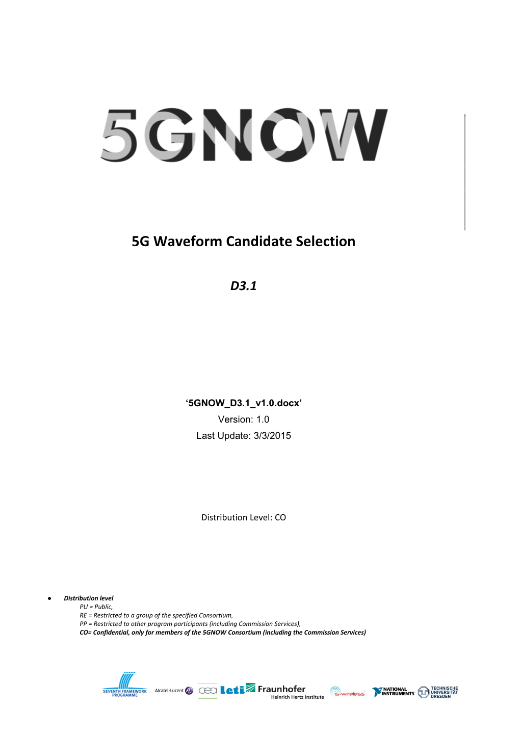 D3.1 5G Waveform Candidate Selection